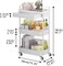 3-Tier Rolling Utility Cart with Drawer,Multifunctional Storage Organizer with Plastic Shelf & Metal Wheels,Storage Cart for Kitchen,Bathroom,Living Room,Office,White